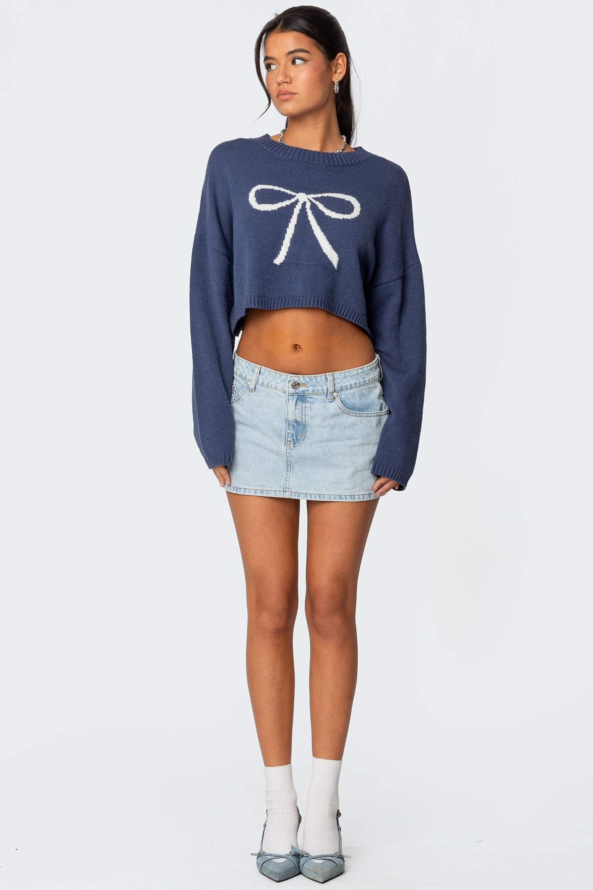 Hind Denim Micro Skirt