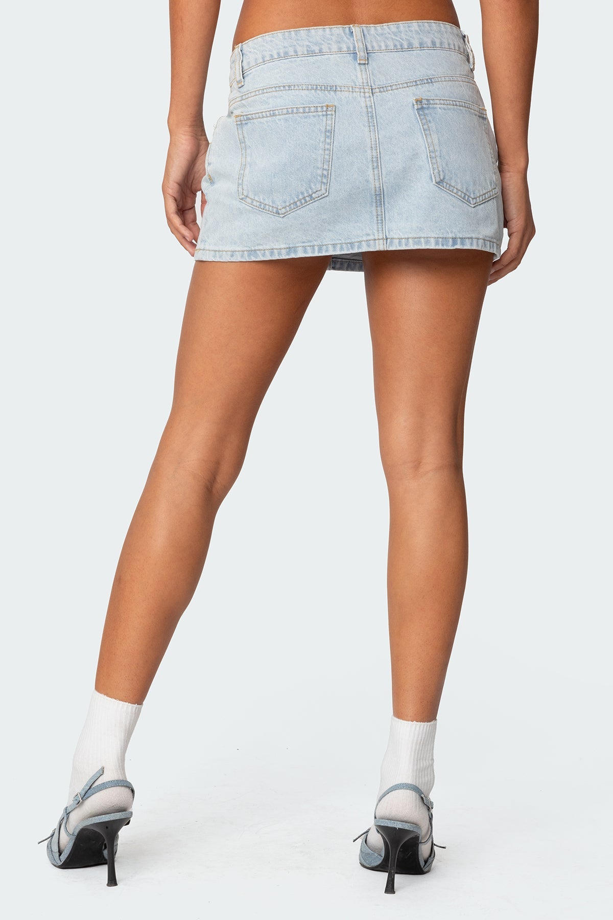 Hind Denim Micro Skirt