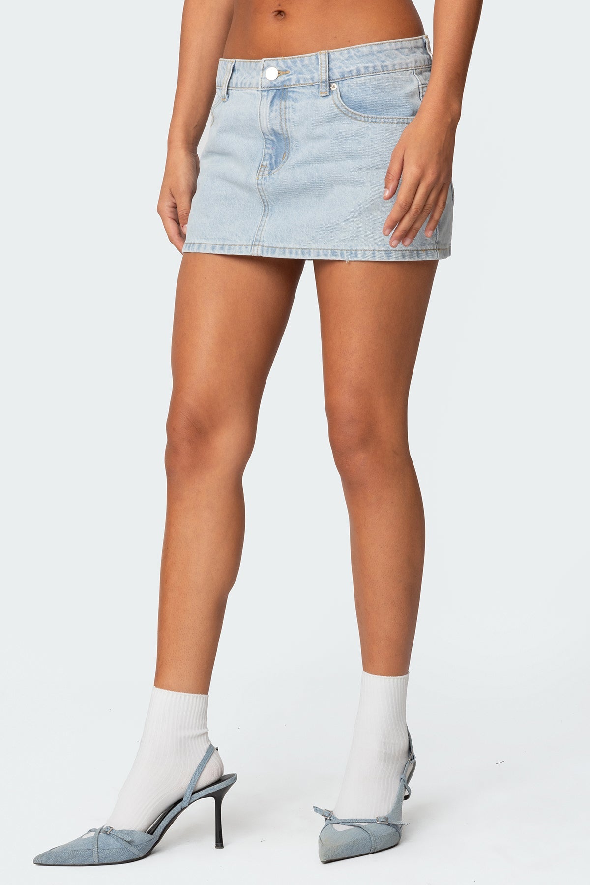 Hind Denim Micro Skirt